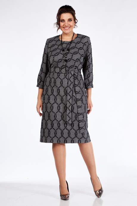 Платье Элль-Стиль 2166 графит/черный принт размер 52-58 #2