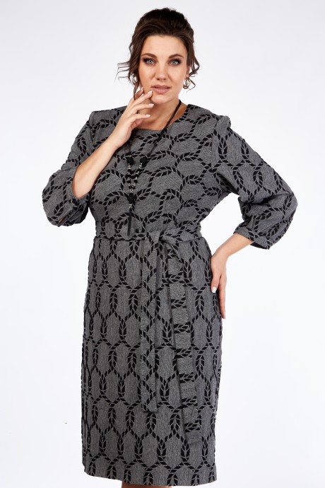 Платье Элль-Стиль 2166 графит/черный принт размер 52-58 #4