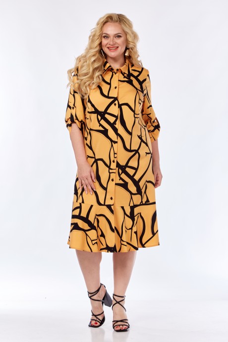 Платье Элль-Стиль 2302 манго, черный размер 54-58 #1