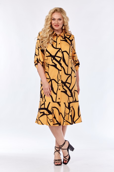 Платье Элль-Стиль 2302 манго, черный размер 54-58 #4