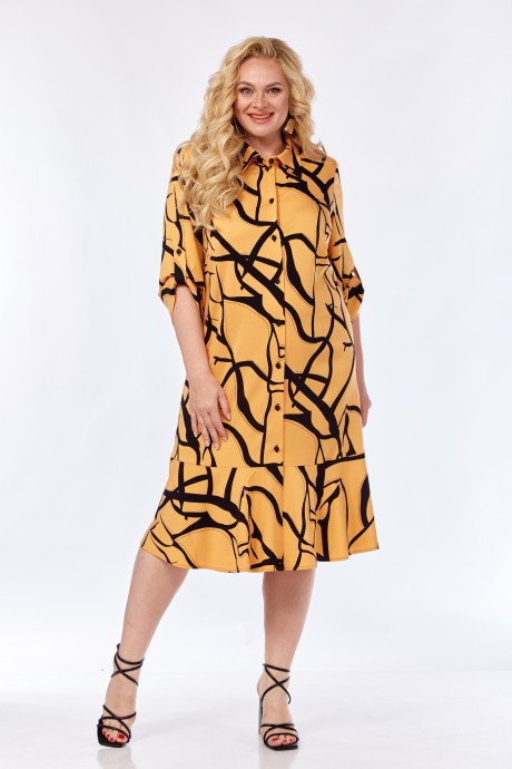 Платье Элль-Стиль 2302 манго, черный размер 54-58 #5