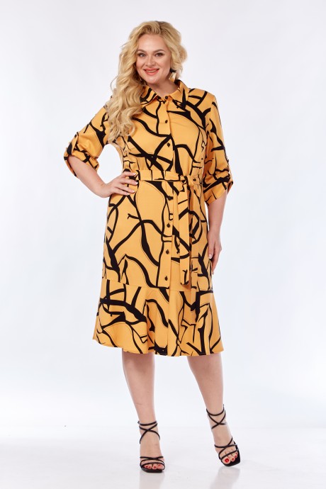 Платье Элль-Стиль 2302 манго, черный размер 54-58 #6