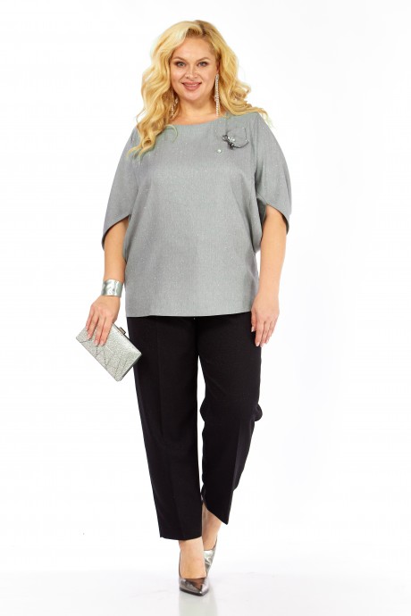 Костюм/комплект Элль-Стиль 2436 серый, черный размер 56-62 #2