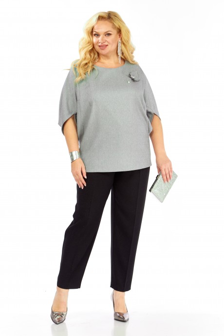 Костюм/комплект Элль-Стиль 2436 серый, черный размер 56-62 #3