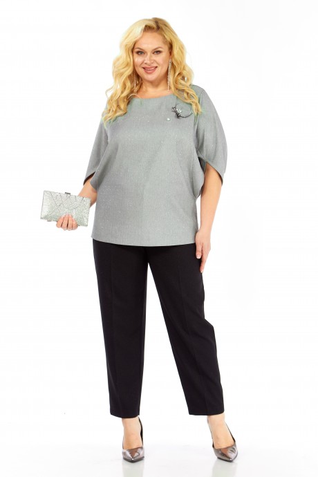 Костюм/комплект Элль-Стиль 2436 серый, черный размер 56-62 #5