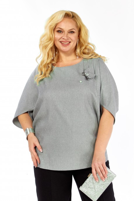 Костюм/комплект Элль-Стиль 2436 серый, черный размер 56-62 #6