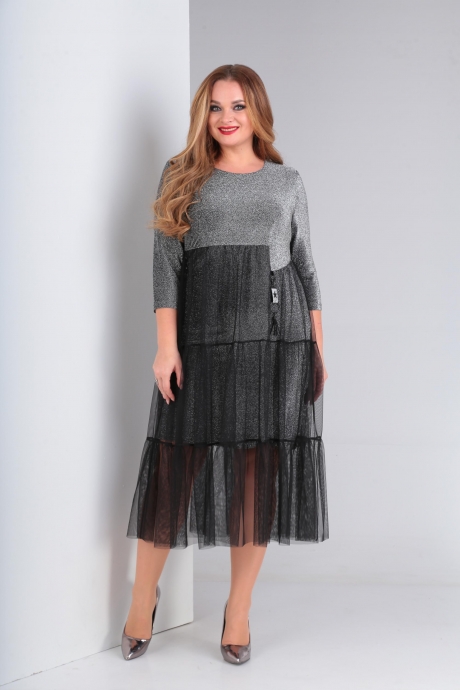 Вечернее платье Ollsy 01509 серебро с черным размер 46-54 #5