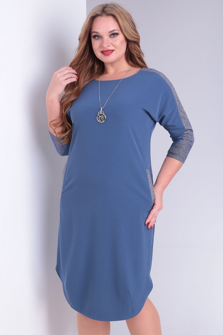 Вечернее платье Ollsy 01505 голубой с серебром размер 50-58 #2