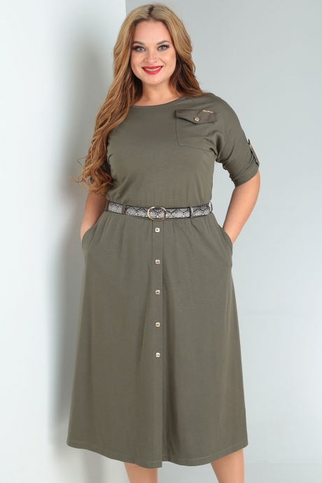 Платье Ollsy 01515 оливковый и серая рептилия размер 50-58 #2
