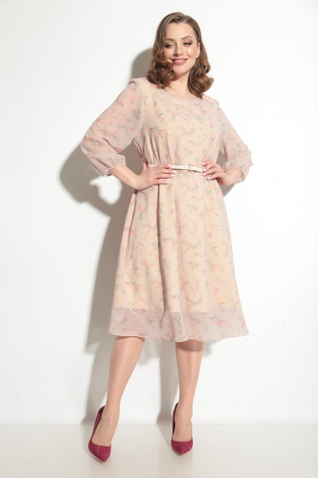 Платье Michel Chic 2049 бежево-розовый размер 50-60 #1