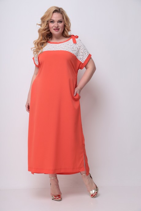 Платье Michel Chic 2063 оранжевый размер 50-62 #1