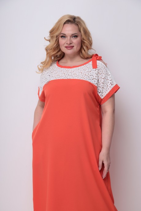 Платье Michel Chic 2063 оранжевый размер 50-62 #3