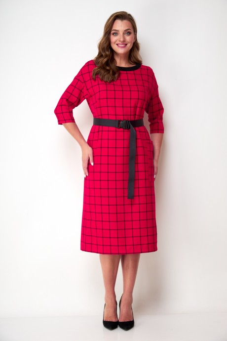 Платье Michel Chic 2103 красный,клетка размер 50-58 #2