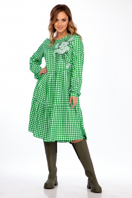 Платье Michel Chic 2107 зеленый, клетка размер 44-62 #2