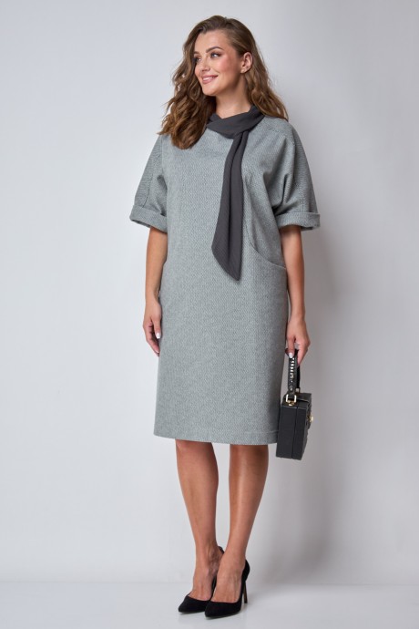 Платье Michel Chic 2106 серый размер 46-56 #2