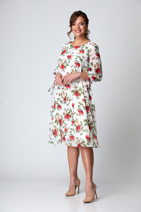 Платье Michel Chic 2049 белый, розы размер 50-60 #3