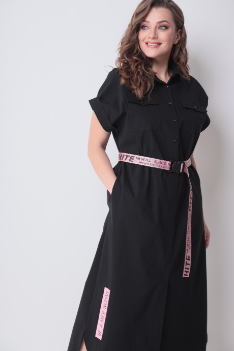 Платье Michel Chic 993/2 черный,розовый размер 50-56 #3