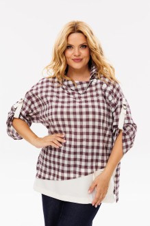 Блузка Michel Chic 751 /1 бордовый, молоко #1
