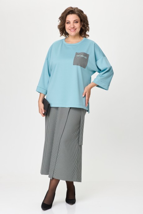 Костюм/комплект Michel Chic 1362 /1 голубой,клетка размер 48-64 #1