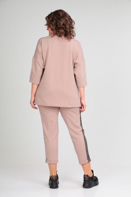 Костюм/комплект Michel Chic 1329/1 двойка пудра, черный размер 48-54 #6