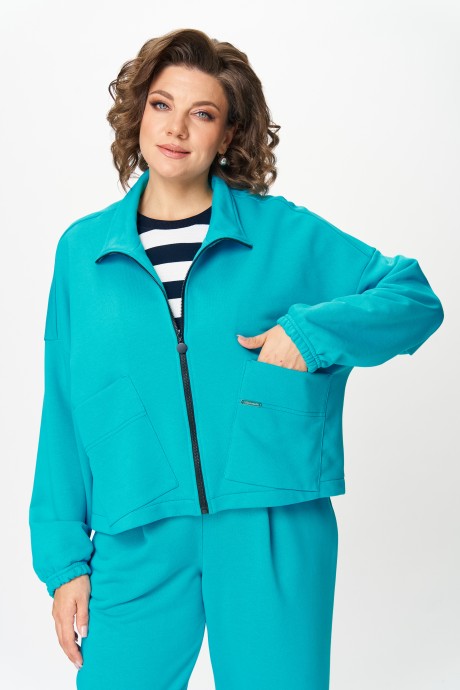 Спортивный костюм Michel Chic 1434 двойка бирюза размер 50-60 #4