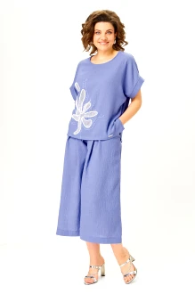 Брючный костюм Michel Chic 1451 двойка пыльно-васильковый