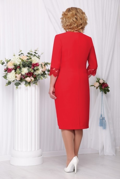 Вечернее платье Нинель Шик 261 красный/нов размер 52-58 #2