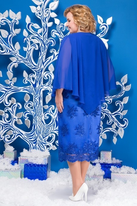 Вечернее платье Нинель Шик 5585 василек размер 56-64 #2