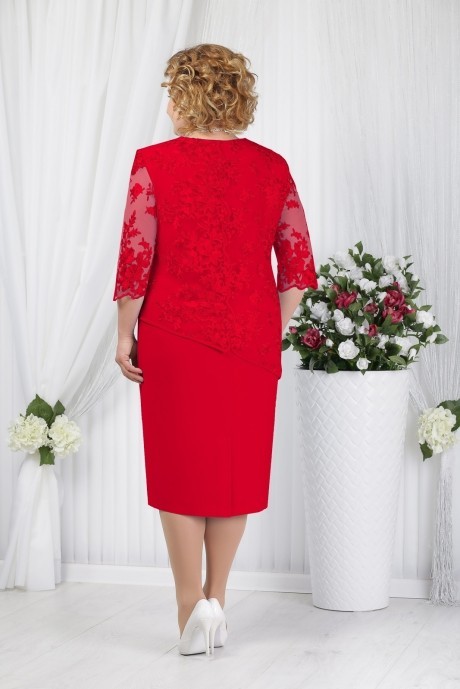 Вечернее платье Нинель Шик 2148 красный размер 56-64 #2