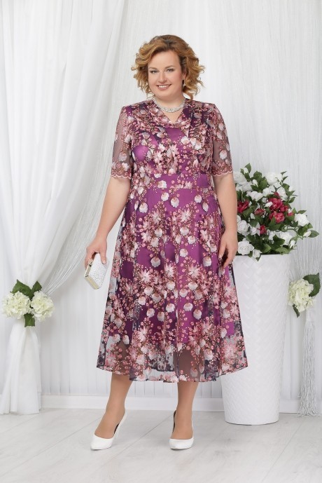 Вечернее платье Нинель Шик 2155 фуксия размер 50-58 #1