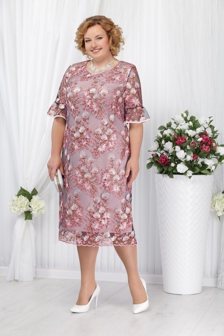 Вечернее платье Нинель Шик 5641 пудра размер 52-60 #1