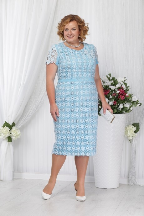 Вечернее платье Нинель Шик 5644 голубой размер 52-60 #1