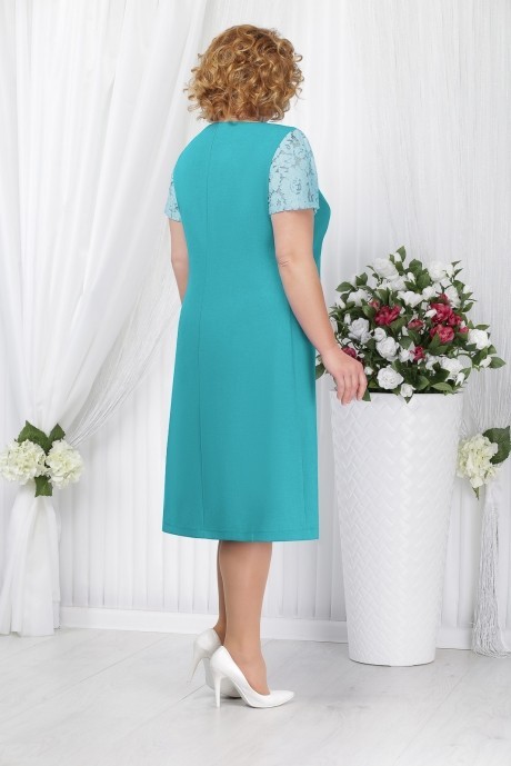 Вечернее платье Нинель Шик 5534 бирюза размер 54-60 #4