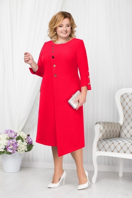 Вечернее платье Нинель Шик 5664 красный размер 52-60 #1