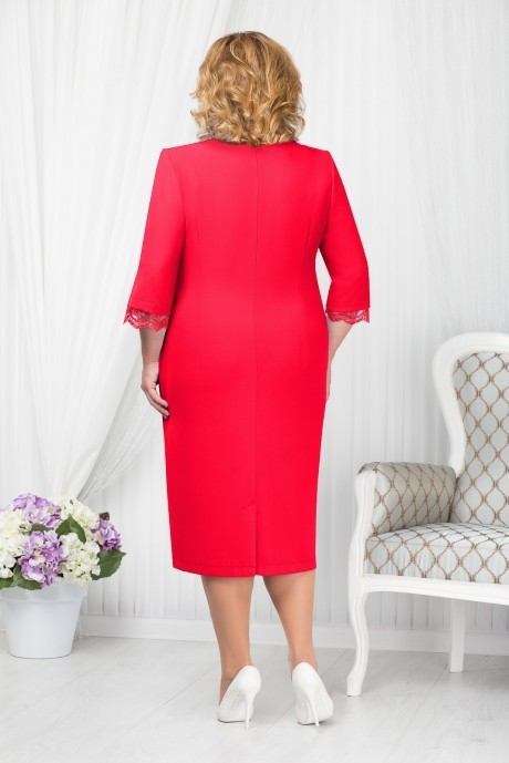 Вечернее платье Нинель Шик 7208 красный размер 56-64 #2