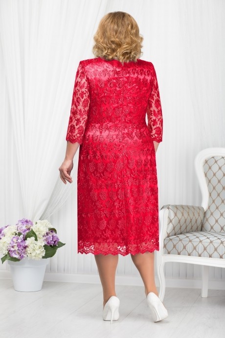 Вечернее платье Нинель Шик 5673 красный размер 54-62 #2