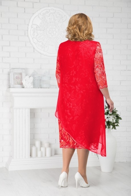Вечернее платье Нинель Шик 5672 красный размер 56-64 #2