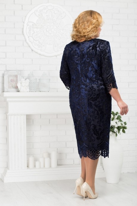 Вечернее платье Нинель Шик 3174 синий+синий размер 56-64 #2