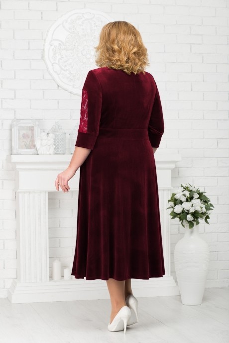 Вечернее платье Нинель Шик 2187 бордо размер 56-64 #2