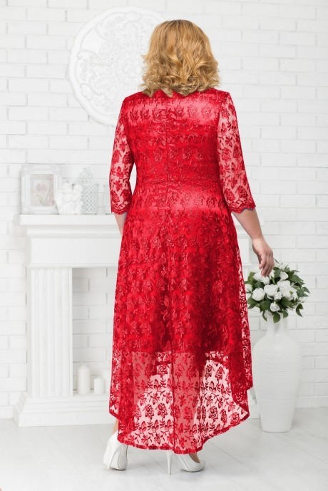 Вечернее платье Нинель Шик 5678 красный размер 56-64 #2