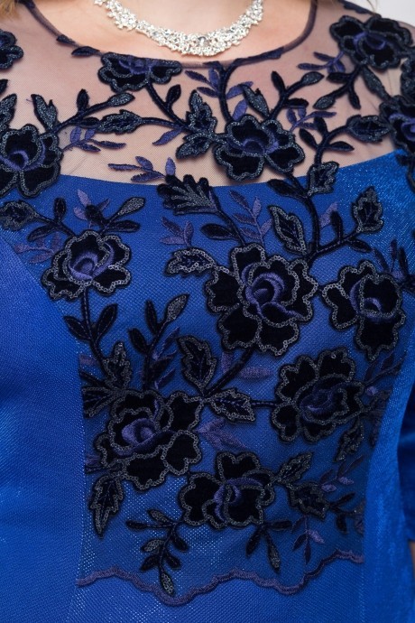 Вечернее платье Нинель Шик 5685 василек+синий размер 56-64 #3