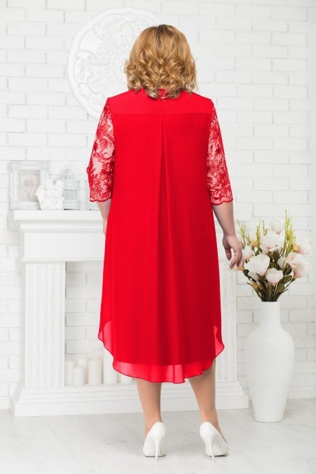 Вечернее платье Нинель Шик 7221 красный размер 56-64 #2