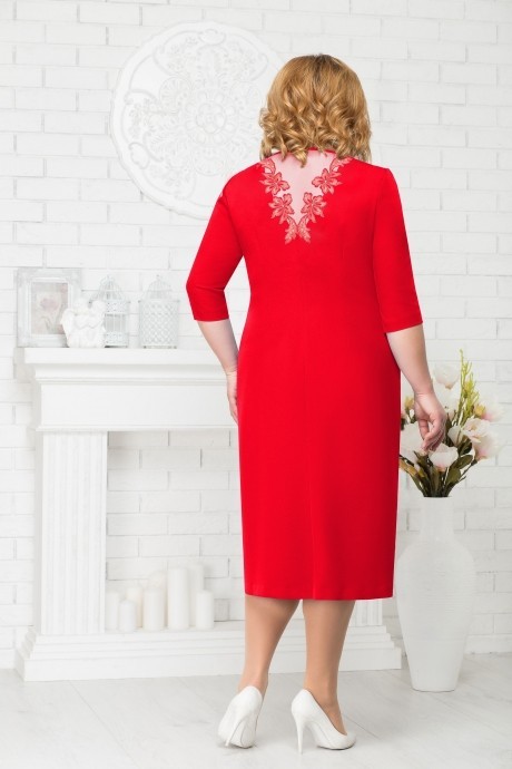 Вечернее платье Нинель Шик 7222 красный размер 56-64 #2
