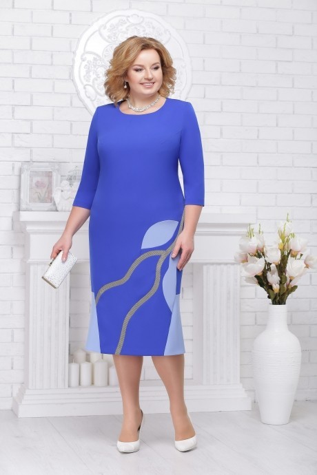 Вечернее платье Нинель Шик 5693 василек/голубой размер 52-60 #1