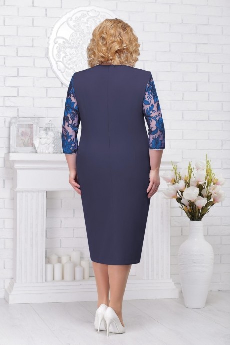 Вечернее платье Нинель Шик 5695 синий размер 56-64 #2