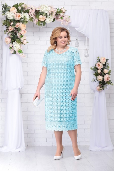 Вечернее платье Нинель Шик 5647 голубой размер 52-60 #1