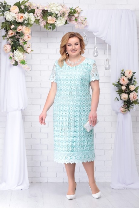 Вечернее платье Нинель Шик 5647 мята размер 52-60 #1