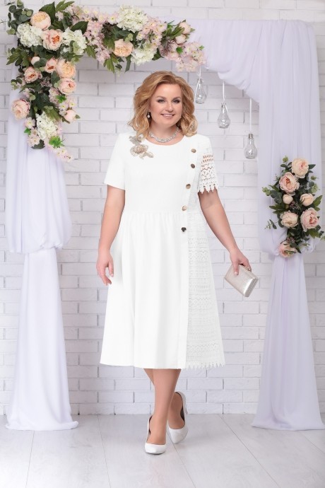 Платье Нинель Шик 7235 белый размер 48-62 #1