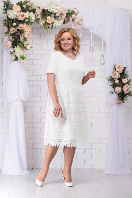 Платье Нинель Шик 7238 белый размер 54-62 #1