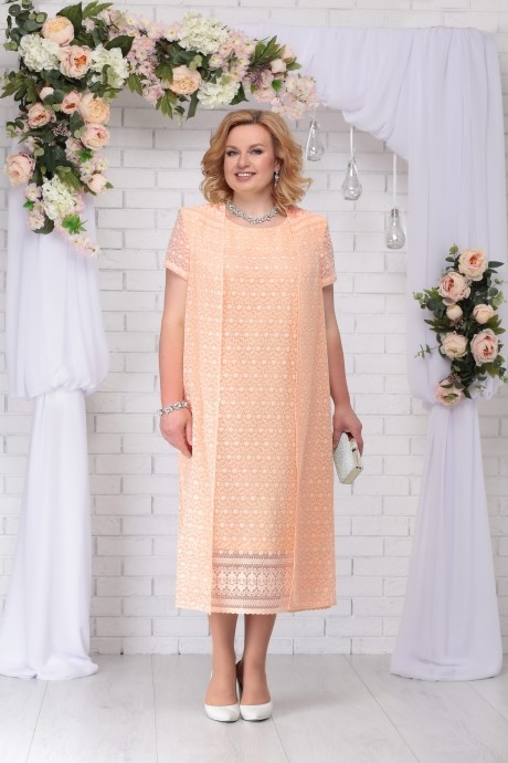 Платье Нинель Шик 5720 персик размер 56-64 #1